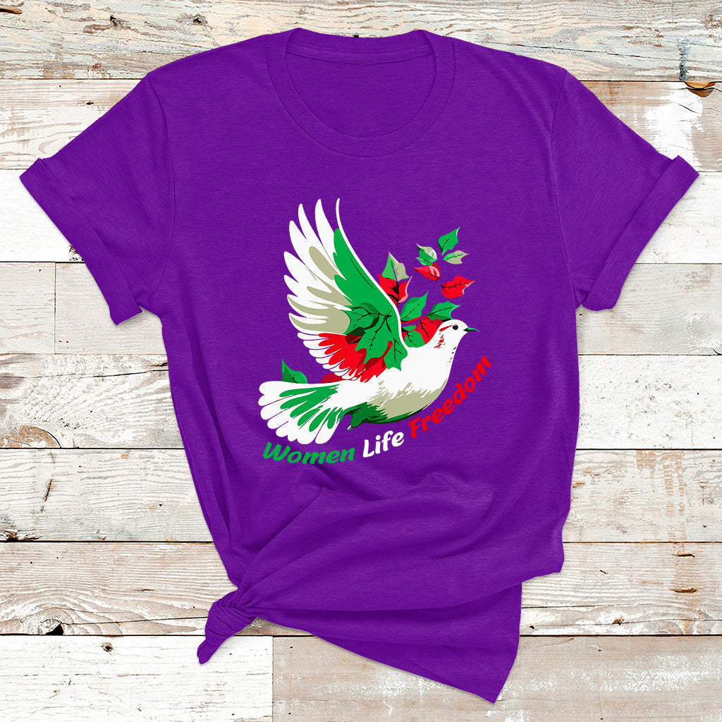 Women Life Freedom Farsi Support Iran Pigeon T Shirt - Wonder Print Shop