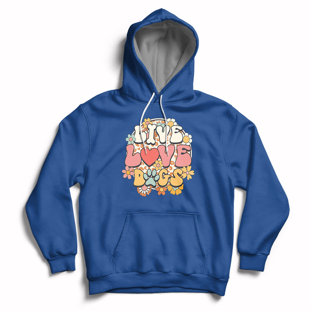 Live Love Dogs Rescue Adopt Dog Lover Pet Day Pet Parents Hoodie - Wonder Print Shop