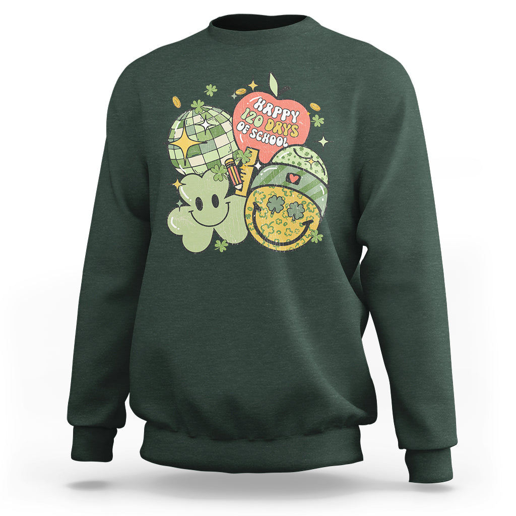 Groovy Retro Happy 120 Days Of School Feeling Cray Cray Teacher Student Sweatshirt - Wonder Print Shop