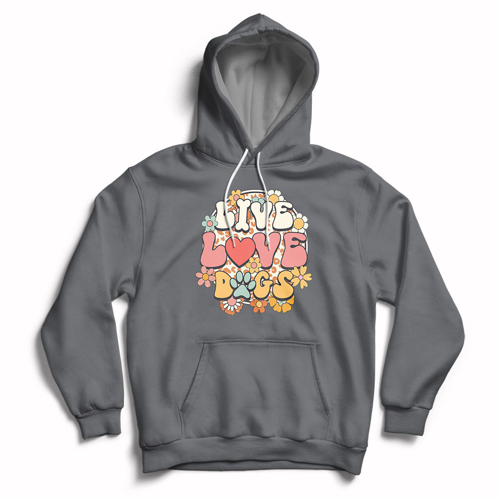Live Love Dogs Rescue Adopt Dog Lover Pet Day Pet Parents Hoodie - Wonder Print Shop