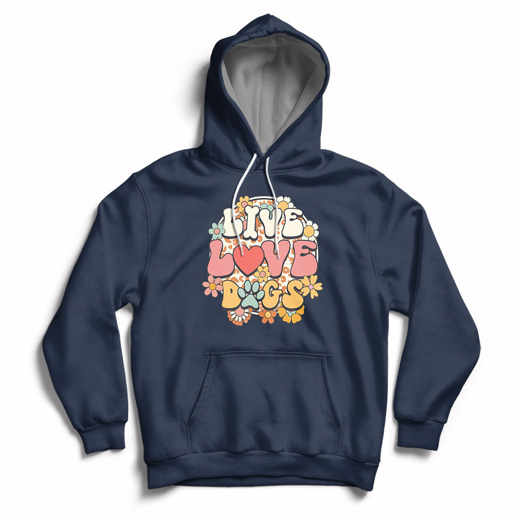 Live Love Dogs Rescue Adopt Dog Lover Pet Day Pet Parents Hoodie - Wonder Print Shop