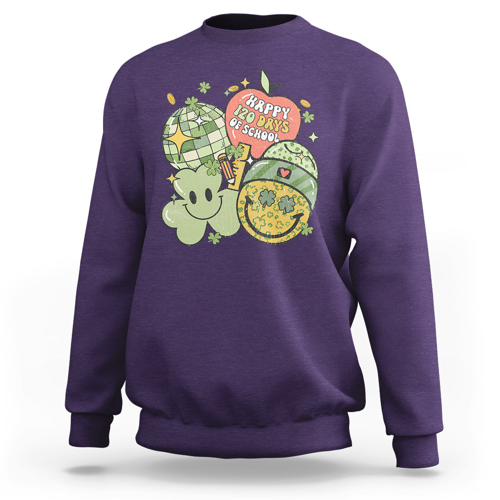 Groovy Retro Happy 120 Days Of School Feeling Cray Cray Teacher Student Sweatshirt - Wonder Print Shop