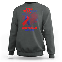 I Wear Red And Blue For Heart Disease Warrior CHD Month Sweatshirt - Wonder Print Shop