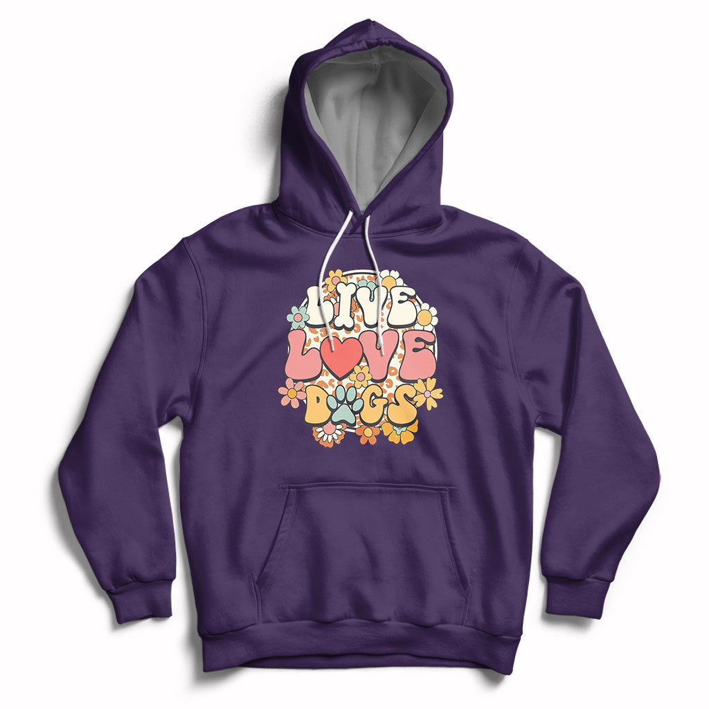 Live Love Dogs Rescue Adopt Dog Lover Pet Day Pet Parents Hoodie - Wonder Print Shop