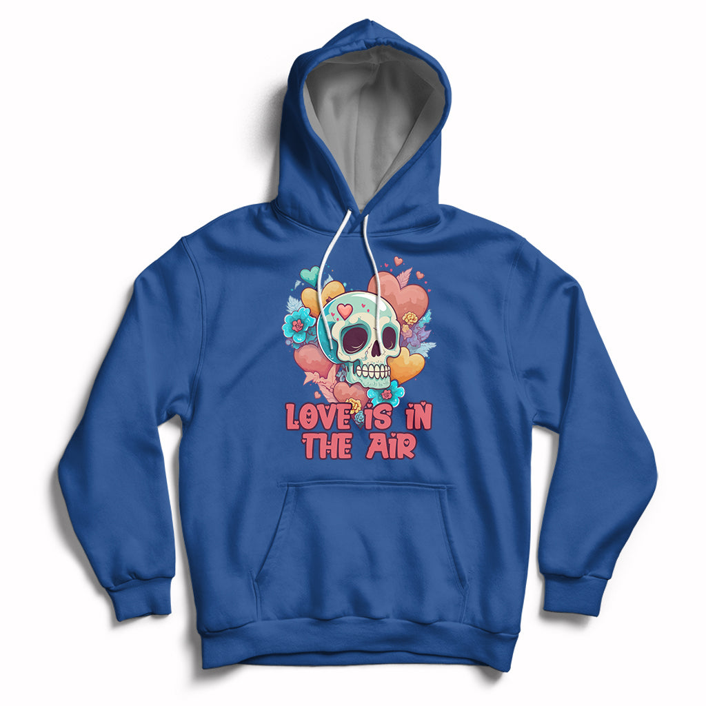 Funny Love In The Air Floral Skull Anti Valentines Day Hoodie - Wonder Print Shop