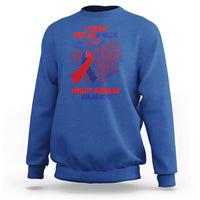 I Wear Red And Blue For Heart Disease Warrior CHD Month Sweatshirt - Wonder Print Shop