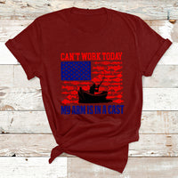 I Can't Work Today My Arm Is In A Cast Fishing Lover US Flag T Shirt - Wonder Print Shop