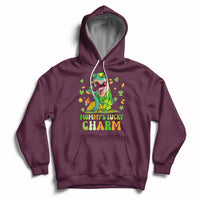St Patricks Day Mommy's Lucky Charm Cute Dinosaur Boys Girls Hoodie - Wonder Print Shop