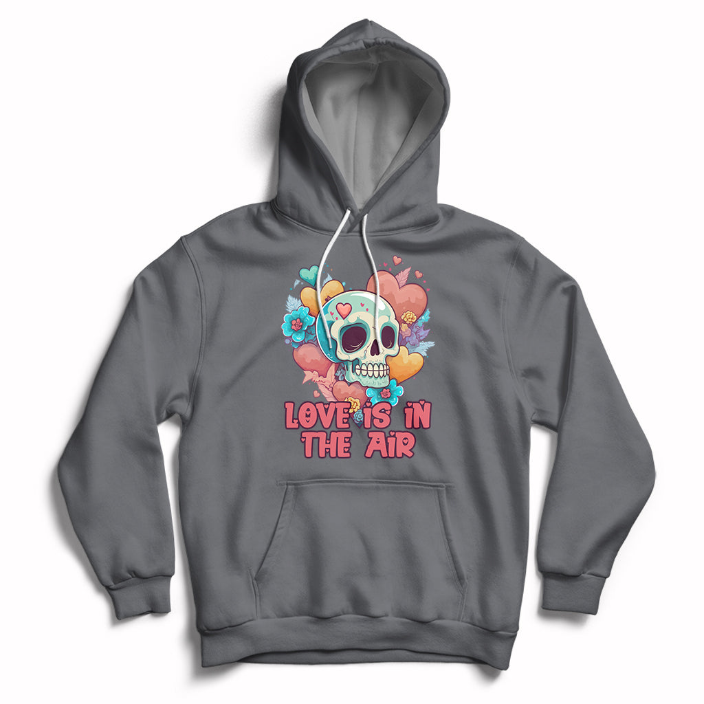 Funny Love In The Air Floral Skull Anti Valentines Day Hoodie - Wonder Print Shop