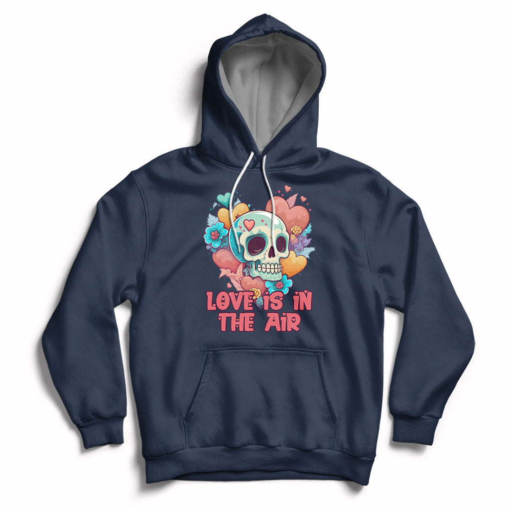 Funny Love In The Air Floral Skull Anti Valentines Day Hoodie - Wonder Print Shop
