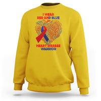 I Wear Red And Blue For Heart Disease Warrior CHD Month Sweatshirt - Wonder Print Shop