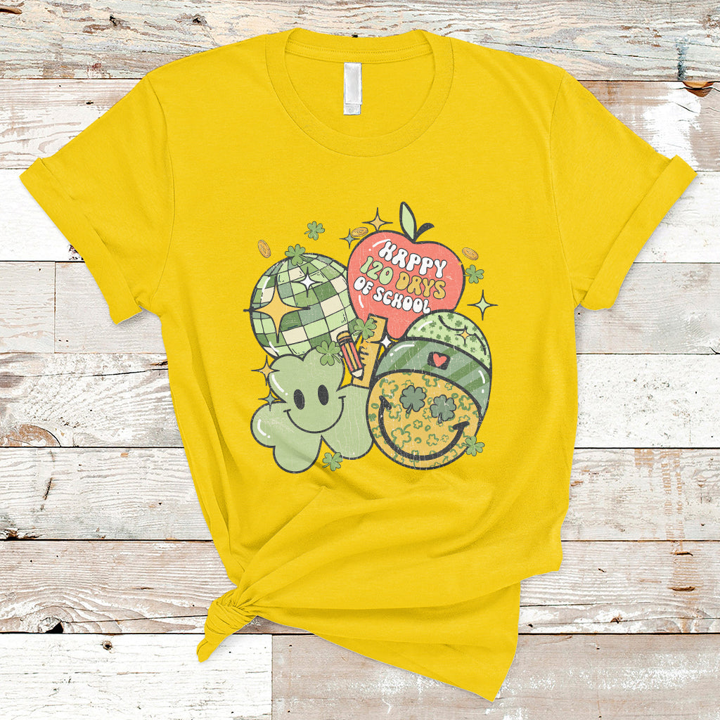 Groovy Retro Happy 120 Days Of School Feeling Cray Cray Teacher Student T Shirt - Wonder Print Shop