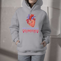 Brave With Every Beat CHD Heart Disease Red And Blue Ribbon Hoodie - Wonder Print Shop
