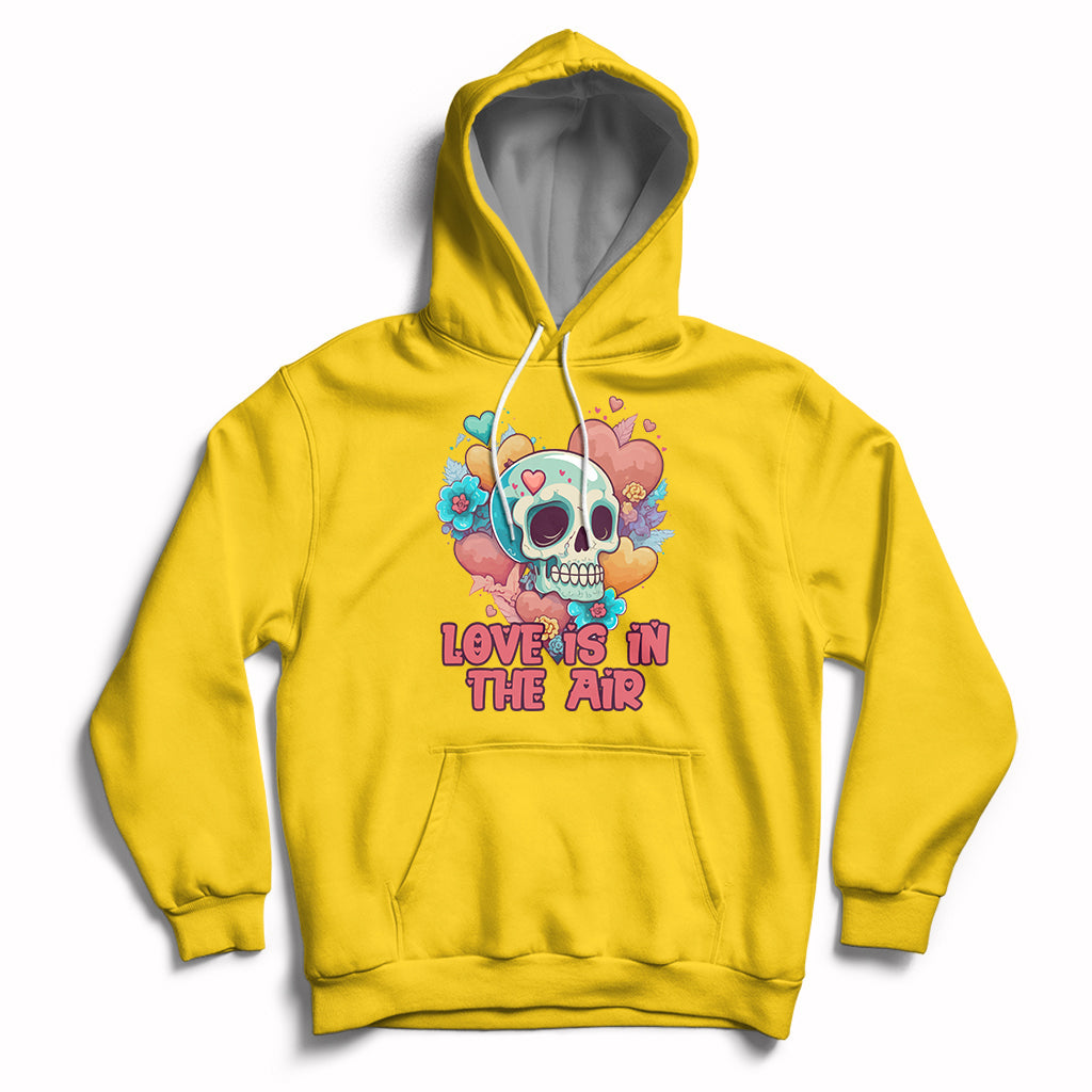 Funny Love In The Air Floral Skull Anti Valentines Day Hoodie - Wonder Print Shop
