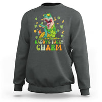 St Patricks Day Daddy's Lucky Charm Cute Dinosaur Boys Girls Sweatshirt - Wonder Print Shop