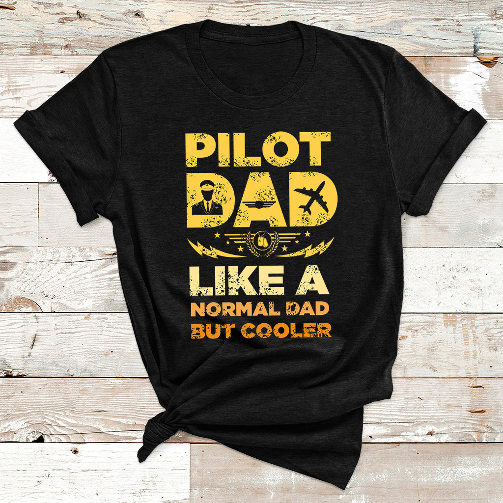 Funny Pilot Art For Dad Men Aviation Airplane Pilot T Shirt - Wonder Print Shop