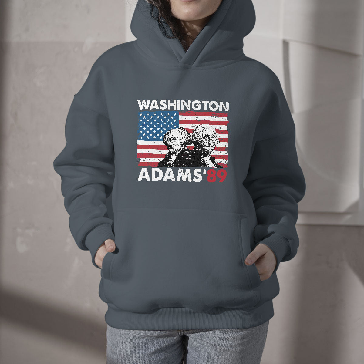Washington Adams 1789 American Patriots Presidents Day US History US Pride Political Hoodie - Wonder Print Shop