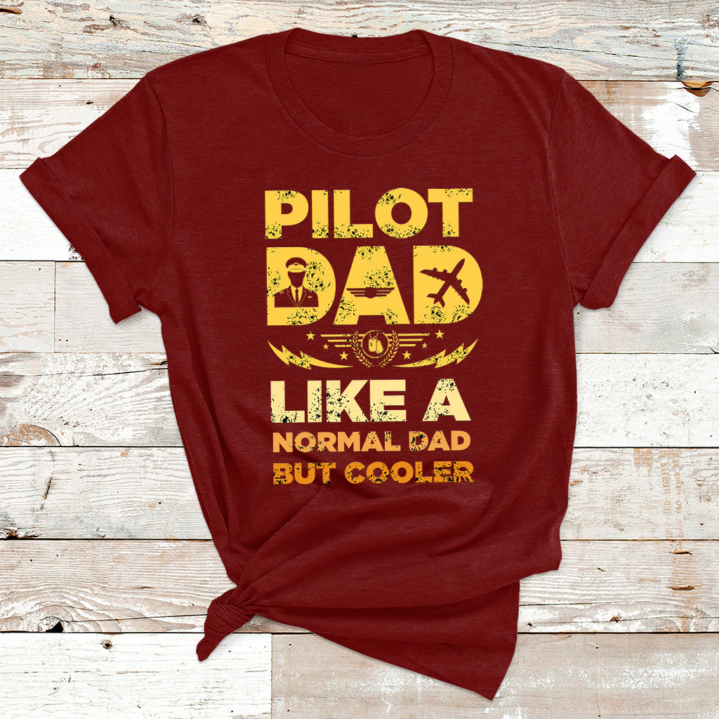 Funny Pilot Art For Dad Men Aviation Airplane Pilot T Shirt - Wonder Print Shop