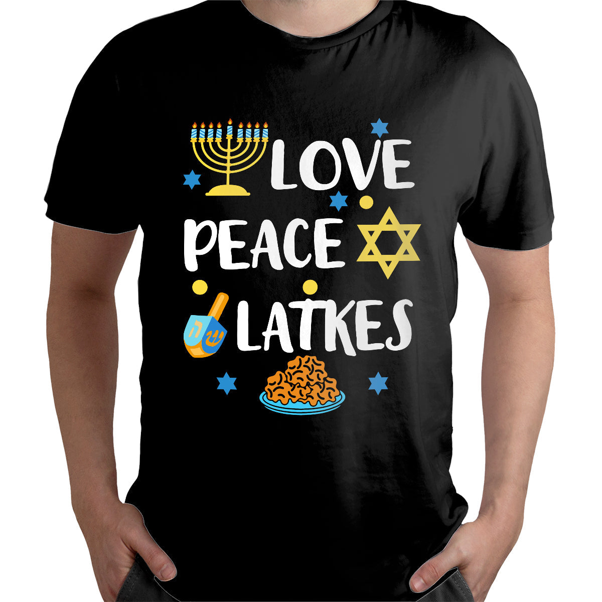 Love Peace Latkes Hanukkah Chanukah Jewish, Hanukkah Holiday T Shirt - Wonder Print Shop