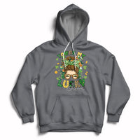 You Are My Lucky Charm St Patrick's Day Shamrock Messy Bun Hoodie - Wonder Print Shop