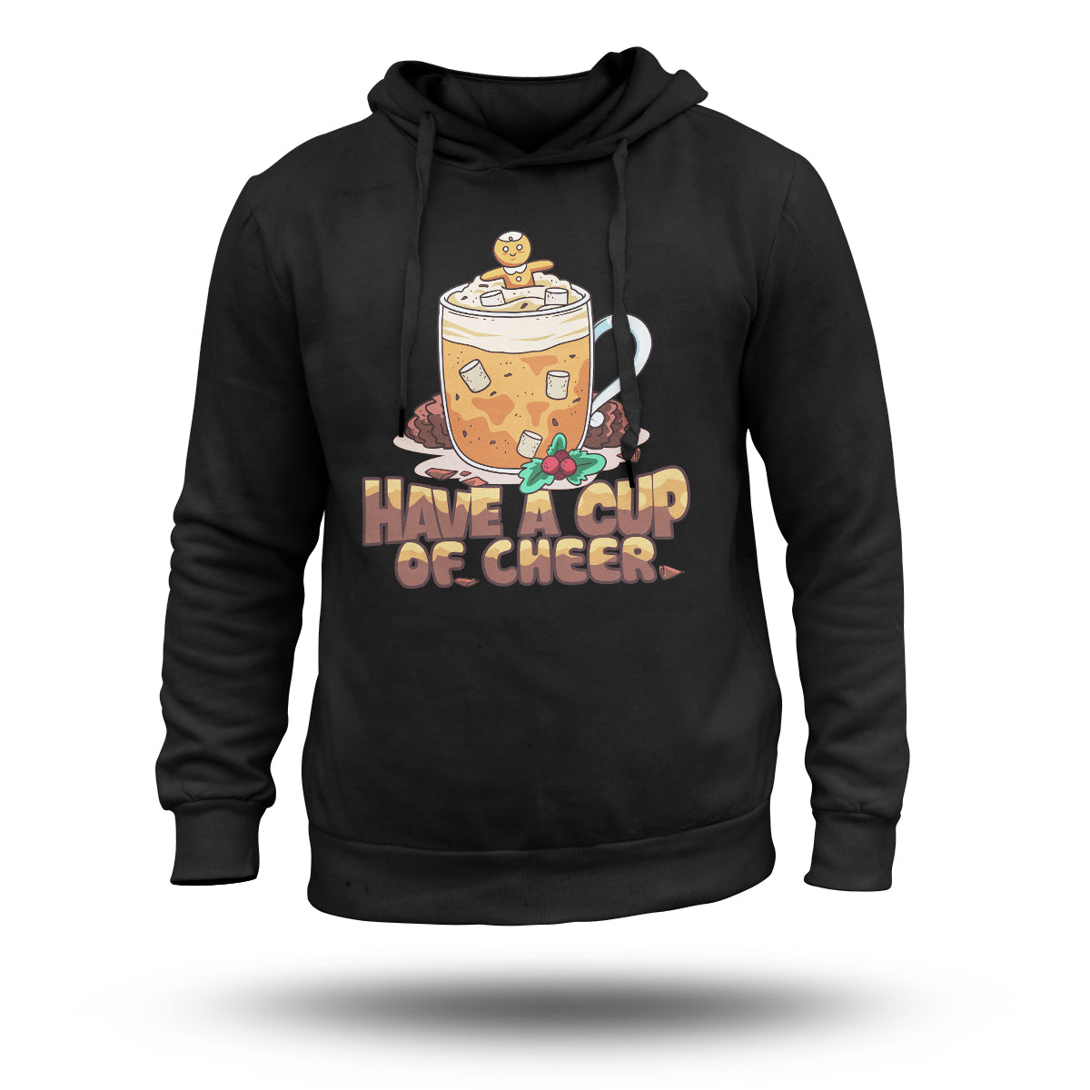 Retro Groovy Have A Cup Of Cheer Christmas Xmas Vibes, Christmas Drink Hoodie - Wonder Print Shop