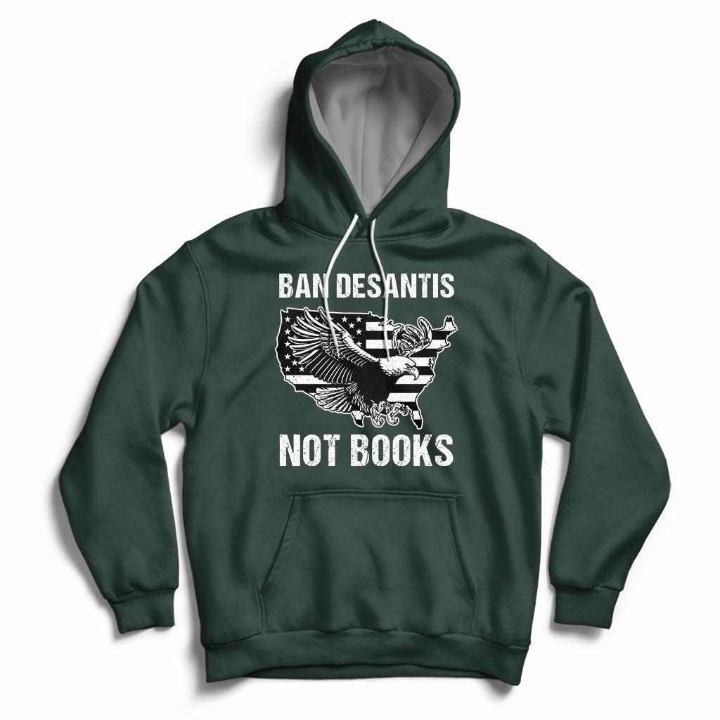 DeSantis Ban Books Banned Books Florida Governor Political American Flag Hoodie - Wonder Print Shop