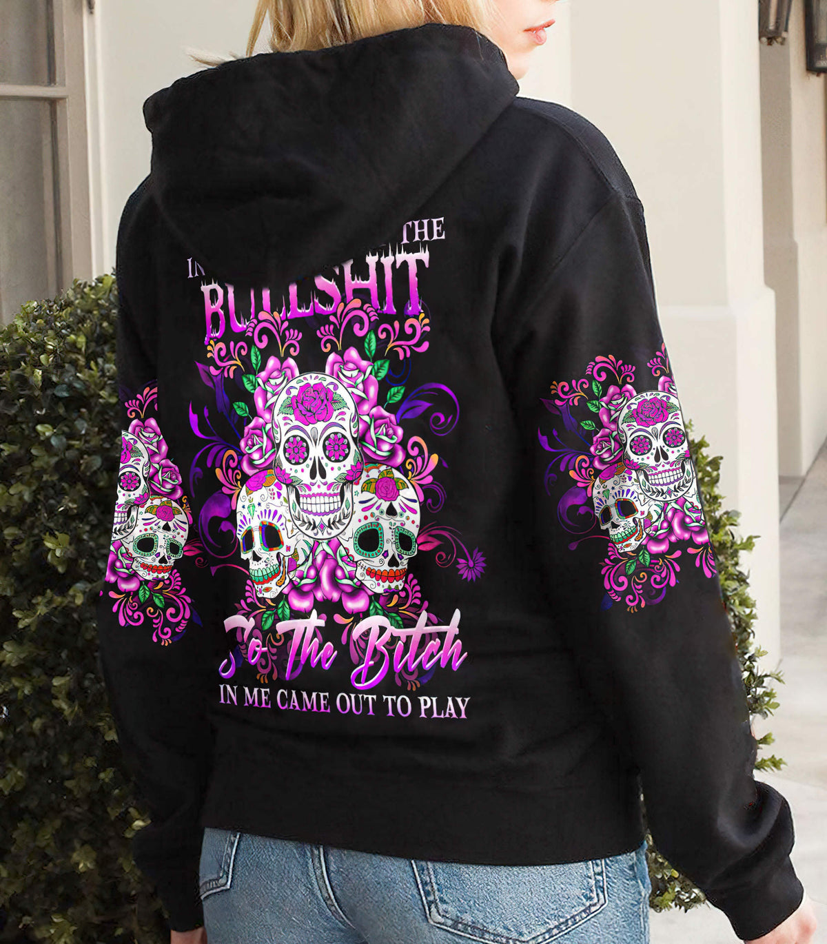 The Good Girl In Me Got Tired Sugar Skull Hoodie - Wonder Print Shop