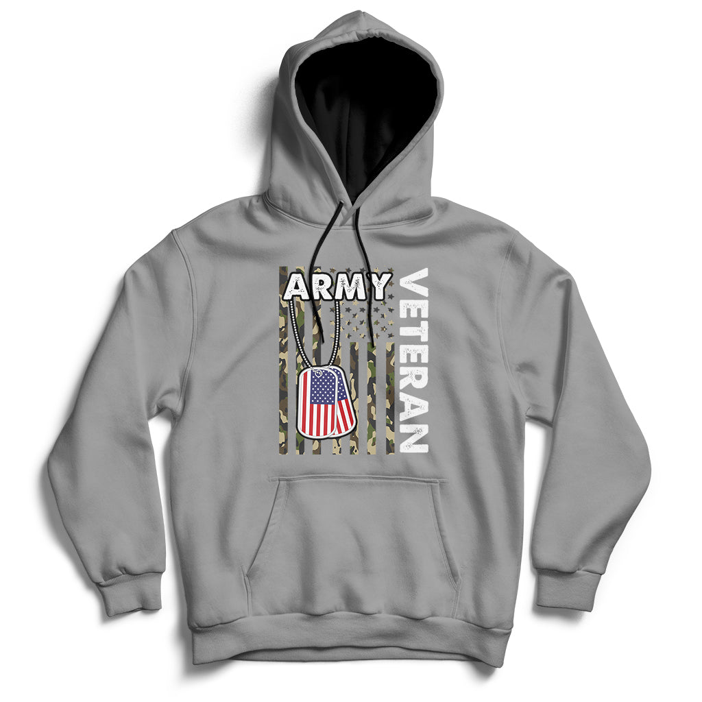 American Flag Camo Proud US Army Veteran Hoodie - Wonder Print Shop