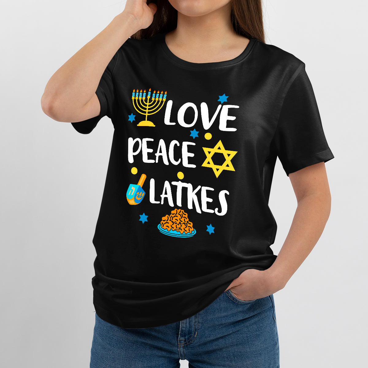 Love Peace Latkes Hanukkah Chanukah Jewish, Hanukkah Holiday T Shirt - Wonder Print Shop