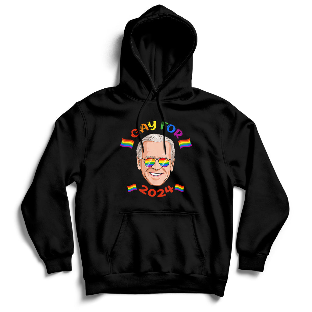 Biden 2024 Rainbow Gay Pride LGBT Democrat For Mens Womens Hoodie - Wonder Print Shop