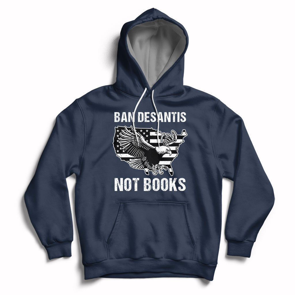 DeSantis Ban Books Banned Books Florida Governor Political American Flag Hoodie - Wonder Print Shop