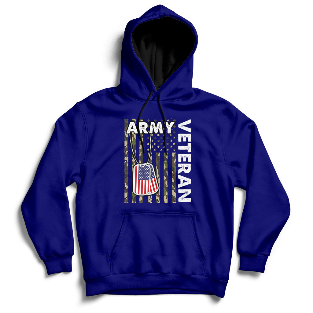 American Flag Camo Proud US Army Veteran Hoodie - Wonder Print Shop
