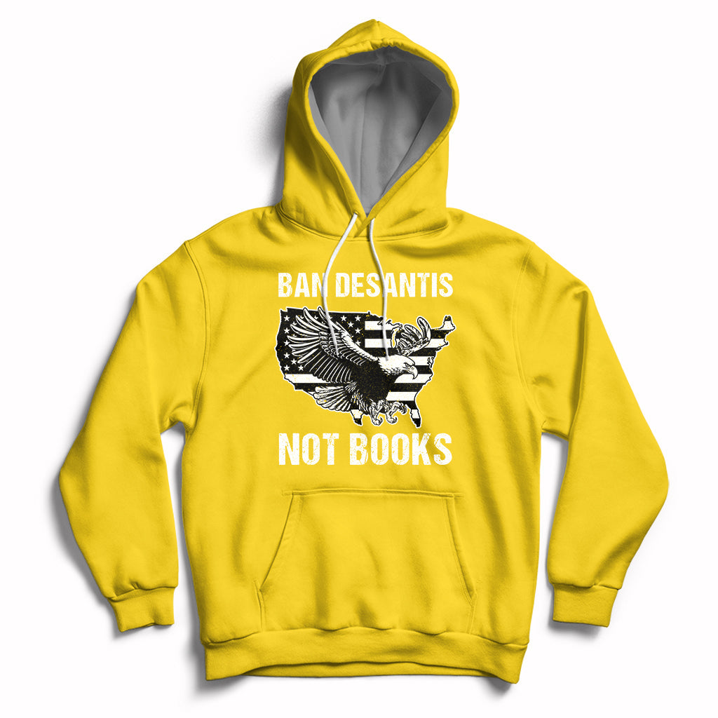 DeSantis Ban Books Banned Books Florida Governor Political American Flag Hoodie - Wonder Print Shop