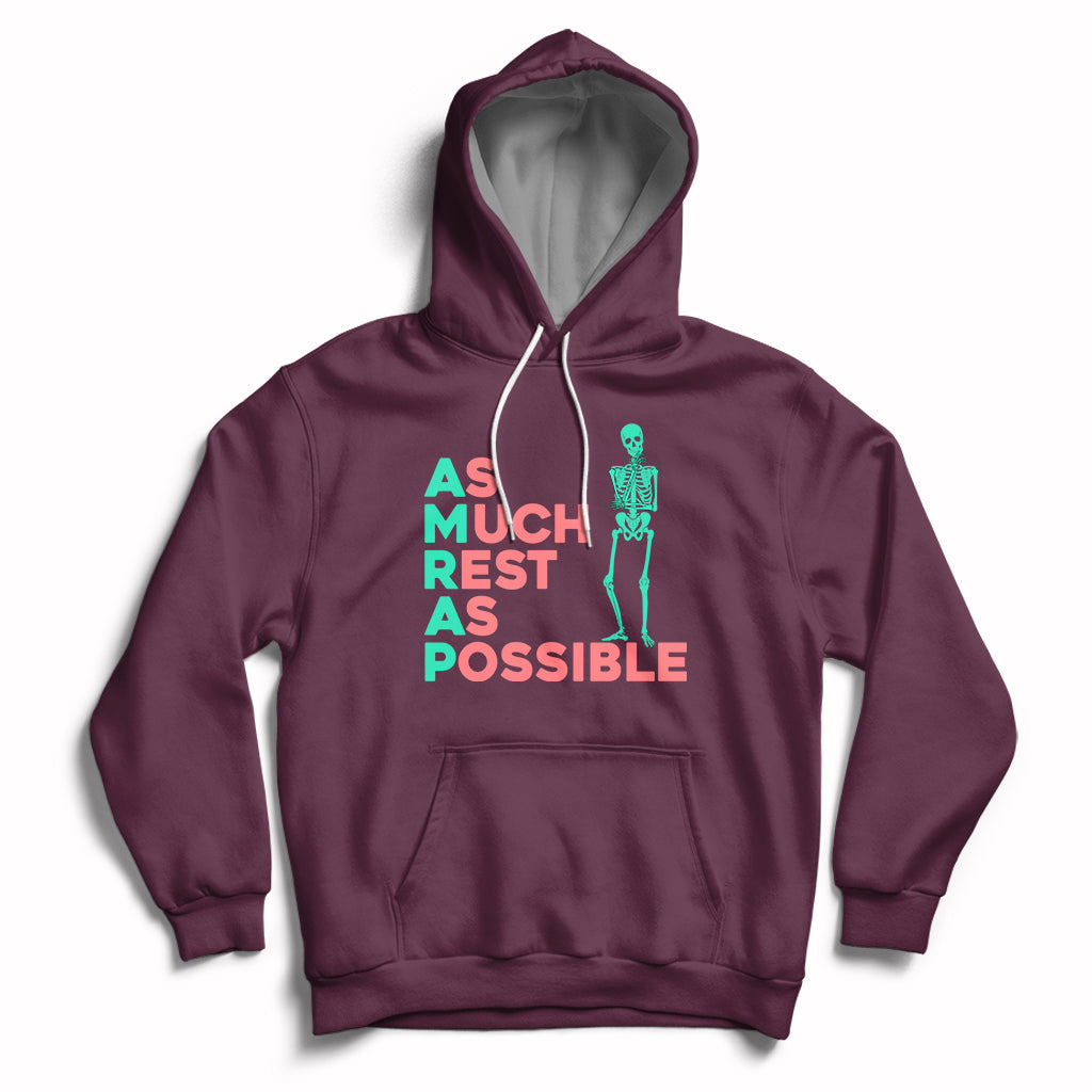 As Much Rest As Possible AMRAP Skeleton Funny Trendy Hoodie - Wonder Print Shop