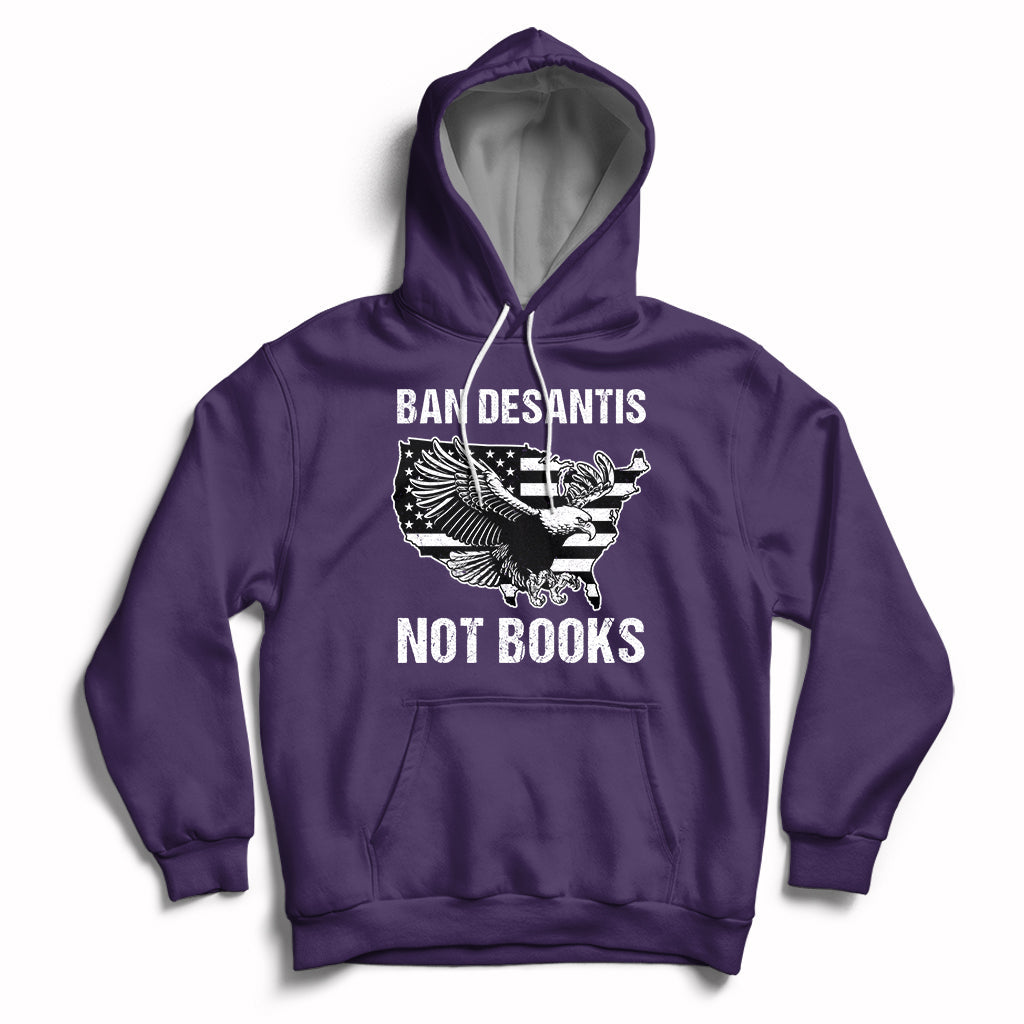 DeSantis Ban Books Banned Books Florida Governor Political American Flag Hoodie - Wonder Print Shop