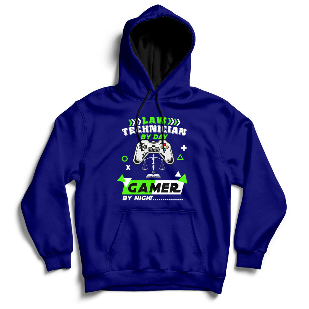 Navy hoodie sweatshirt with colorful gaming graphic and kangaroo pocket, full sleeves