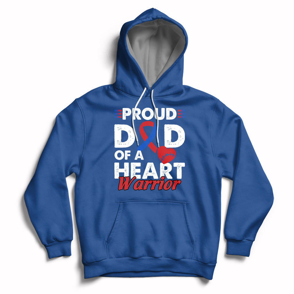 Dad Of A Heart Warrior CHD Congenital Heart Defect Awareness Hoodie - Wonder Print Shop