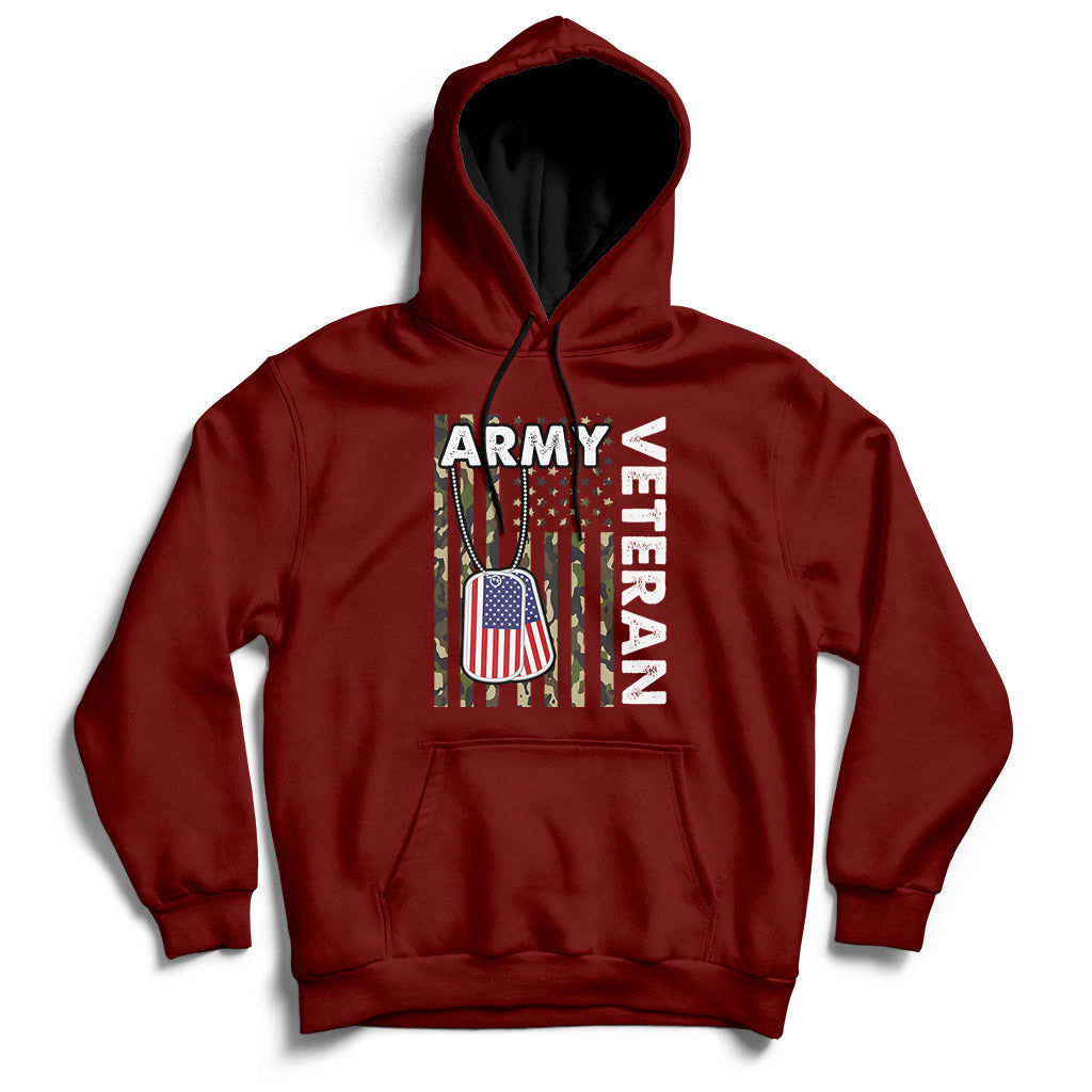 American Flag Camo Proud US Army Veteran Hoodie - Wonder Print Shop
