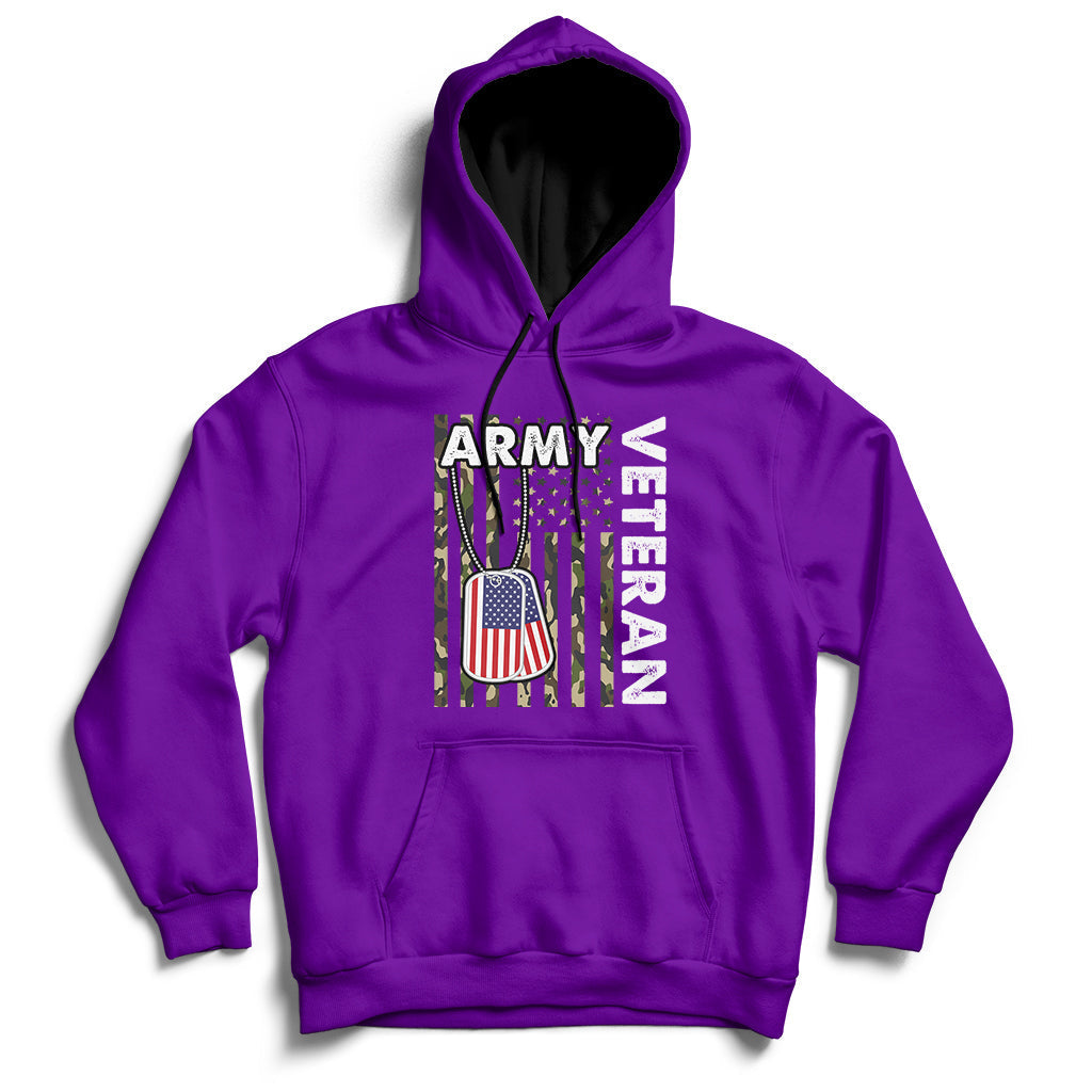 American Flag Camo Proud US Army Veteran Hoodie - Wonder Print Shop