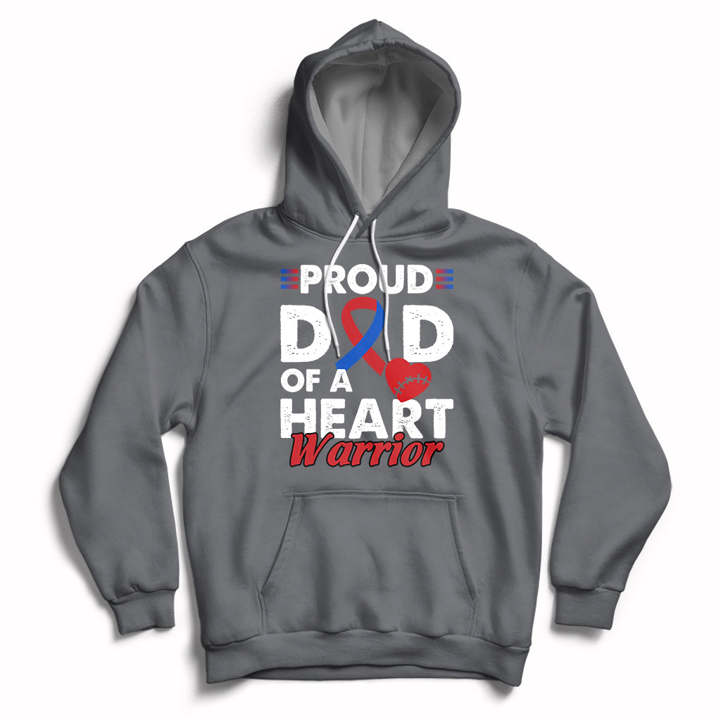 Dad Of A Heart Warrior CHD Congenital Heart Defect Awareness Hoodie - Wonder Print Shop
