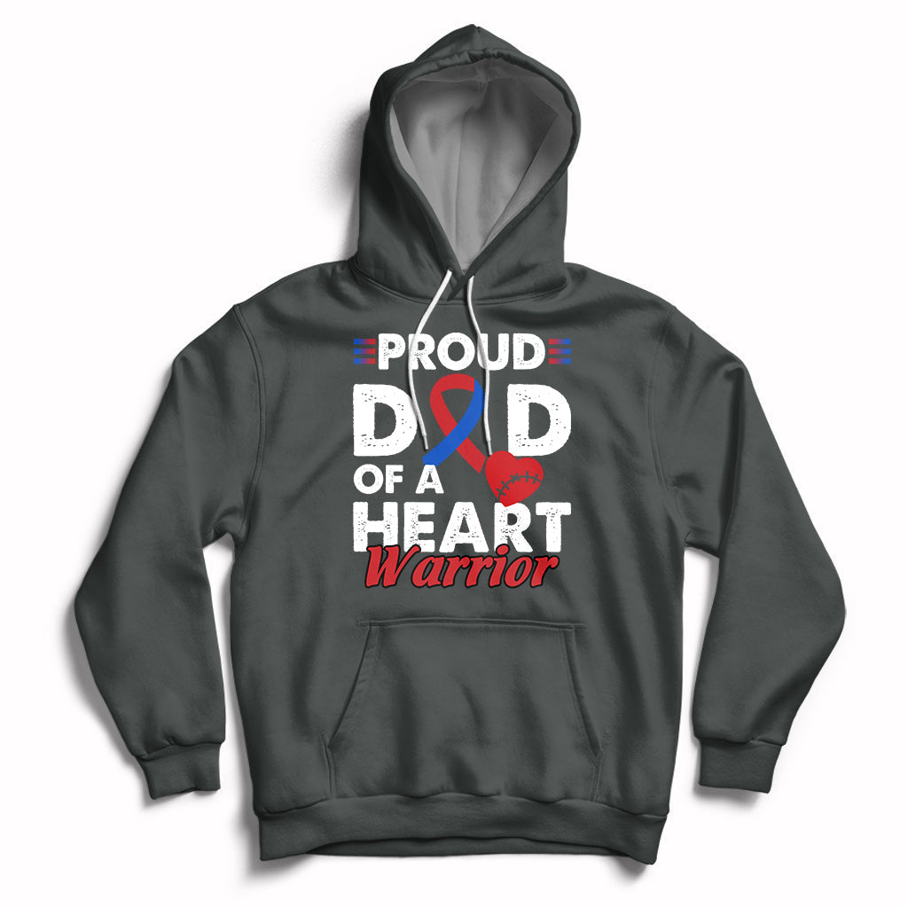 Dad Of A Heart Warrior CHD Congenital Heart Defect Awareness Hoodie - Wonder Print Shop