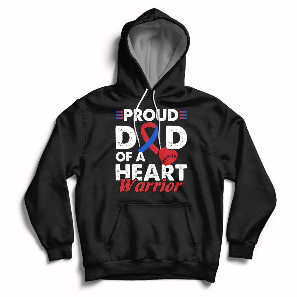 Dad Of A Heart Warrior CHD Congenital Heart Defect Awareness Hoodie - Wonder Print Shop