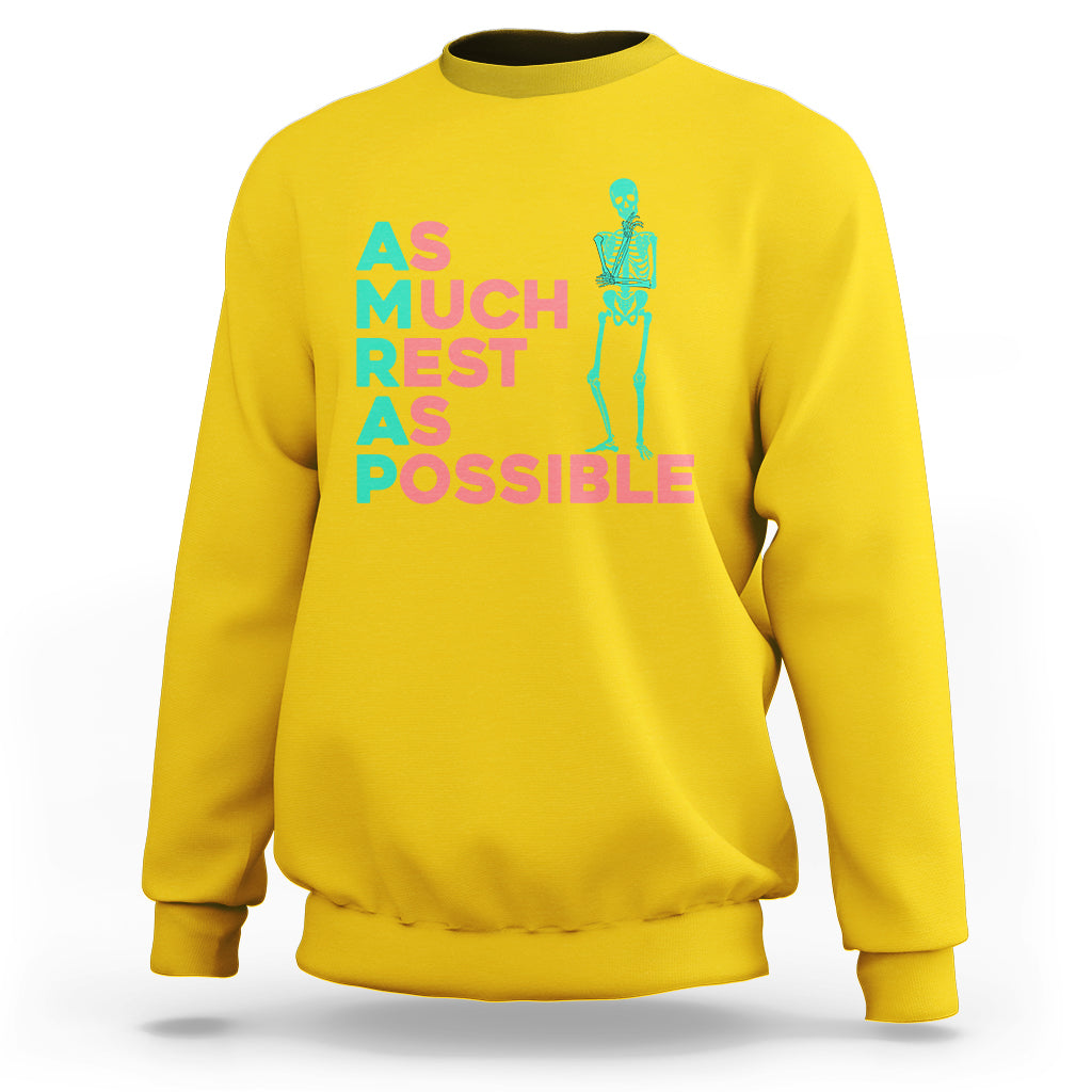 As Much Rest As Possible AMRAP Skeleton Funny Trendy Sweatshirt - Wonder Print Shop