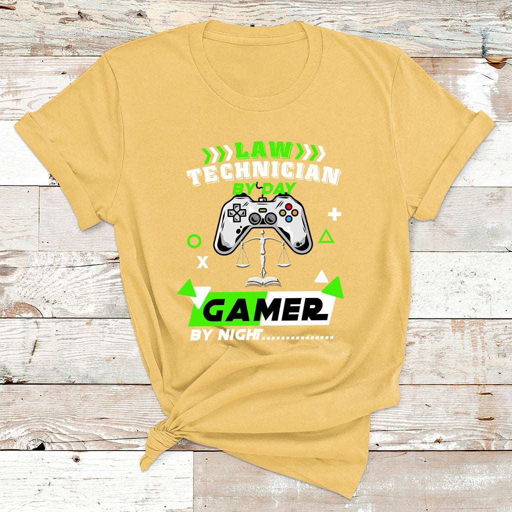Law Techinician By Day Gamer By Night T Shirt - Wonder Print Shop