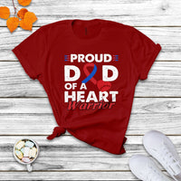Dad Of A Heart Warrior CHD Congenital Heart Defect Awareness T Shirt - Wonder Print Shop