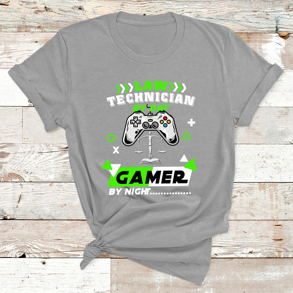 Law Techinician By Day Gamer By Night T Shirt - Wonder Print Shop