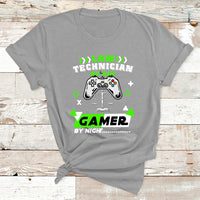 Law Techinician By Day Gamer By Night T Shirt - Wonder Print Shop