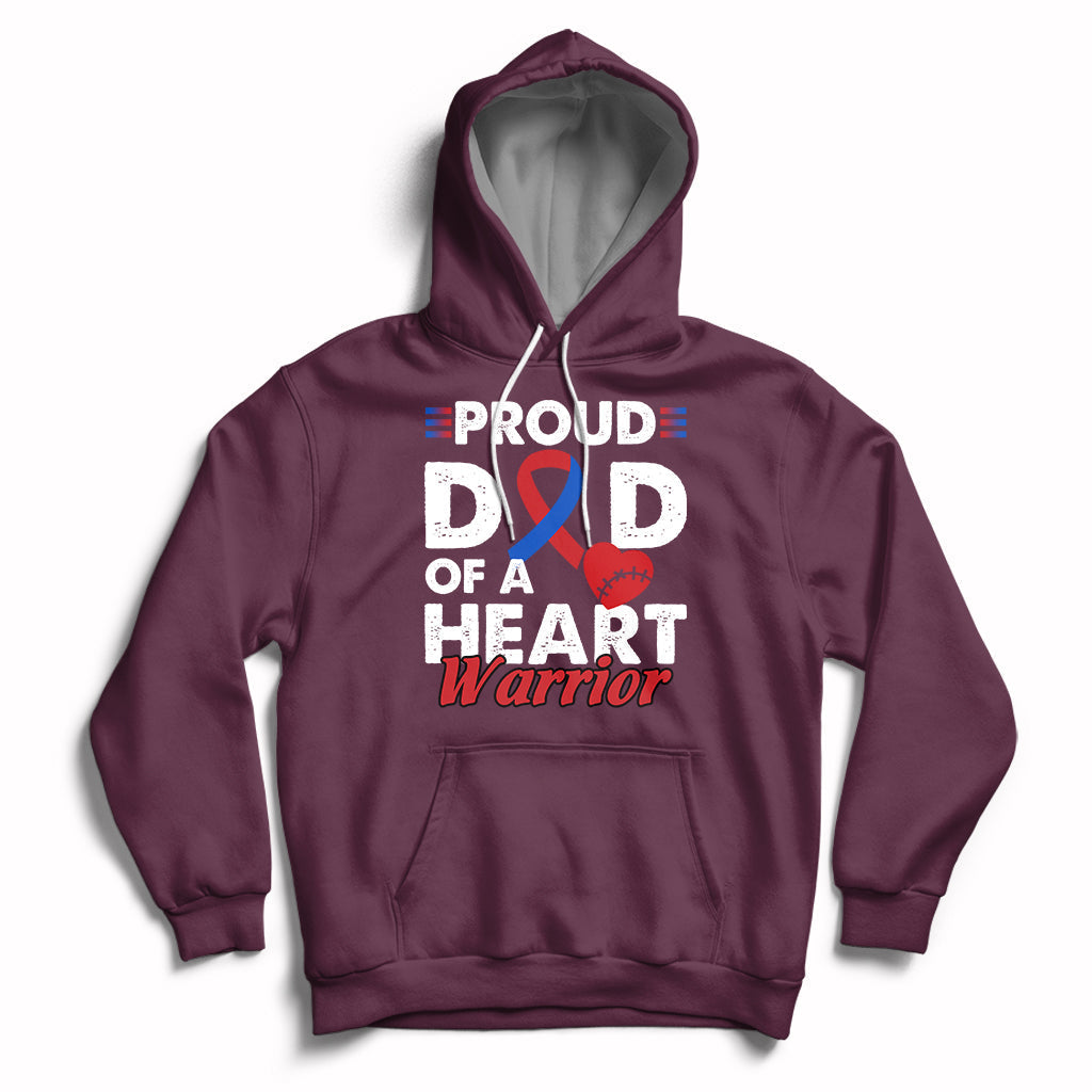 Dad Of A Heart Warrior CHD Congenital Heart Defect Awareness Hoodie - Wonder Print Shop