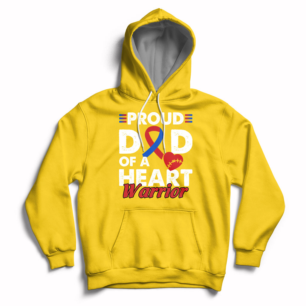 Dad Of A Heart Warrior CHD Congenital Heart Defect Awareness Hoodie - Wonder Print Shop