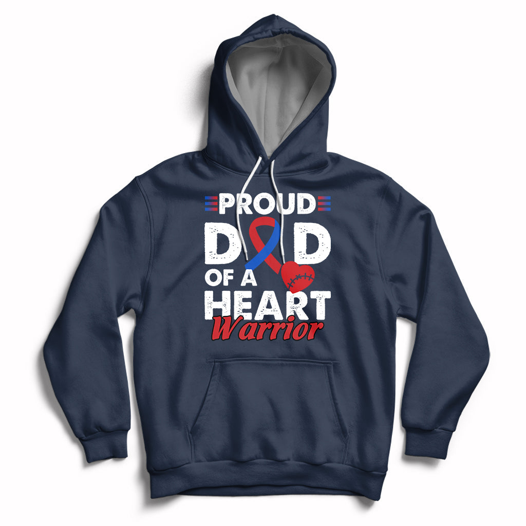 Dad Of A Heart Warrior CHD Congenital Heart Defect Awareness Hoodie - Wonder Print Shop